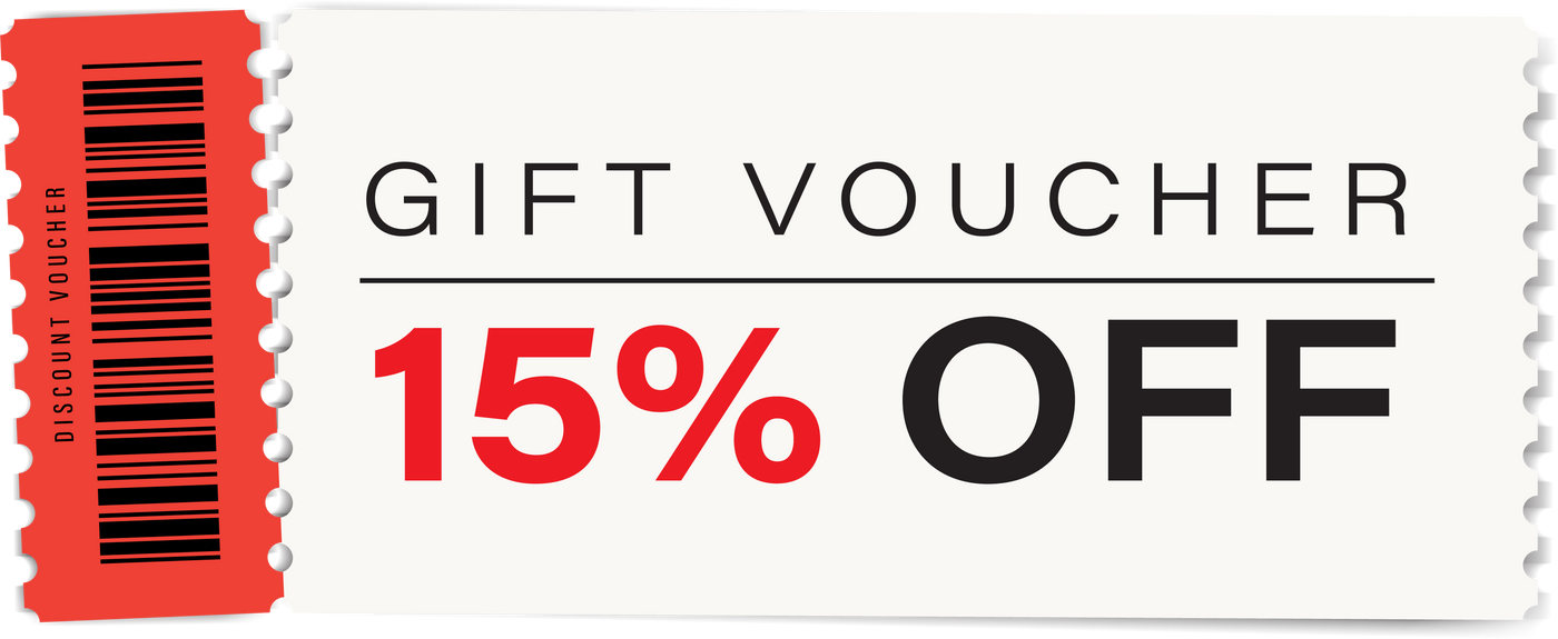 15% Off Discount Voucher Gift Coupon